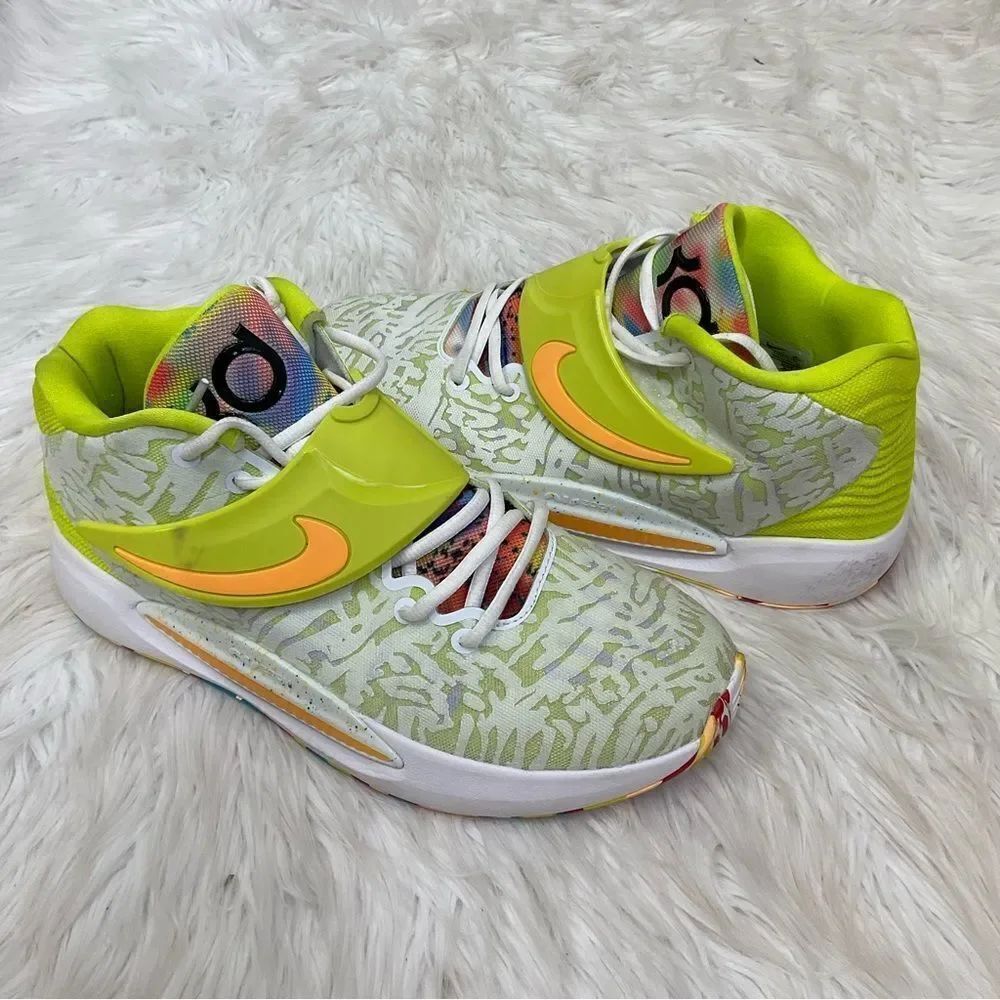 Nike KD 14 EP Cyber Basketball Shoe Sneaker White Lime Green CZ0170-101 Size 12